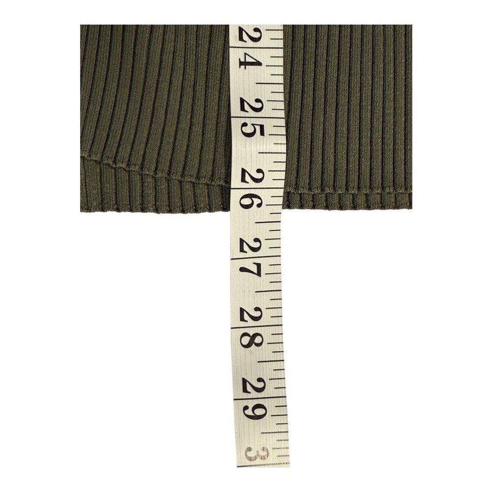 GOOD AMERICAN Women's 3XL Shine Rib V-Neck Cardigan Fatigue Olive Green NWT - Picture 7 of 9